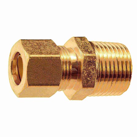 MIDWEST FASTENER 3/8" OD x 3/8MIP Brass Compression Pipe Connectors 2PK 34484